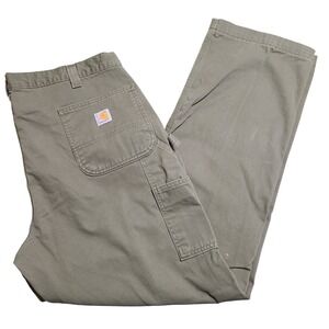 Carhartt Mens Relaxed Fit Work Pants Khaki Size 40x32 Cotton Canvas Cargo